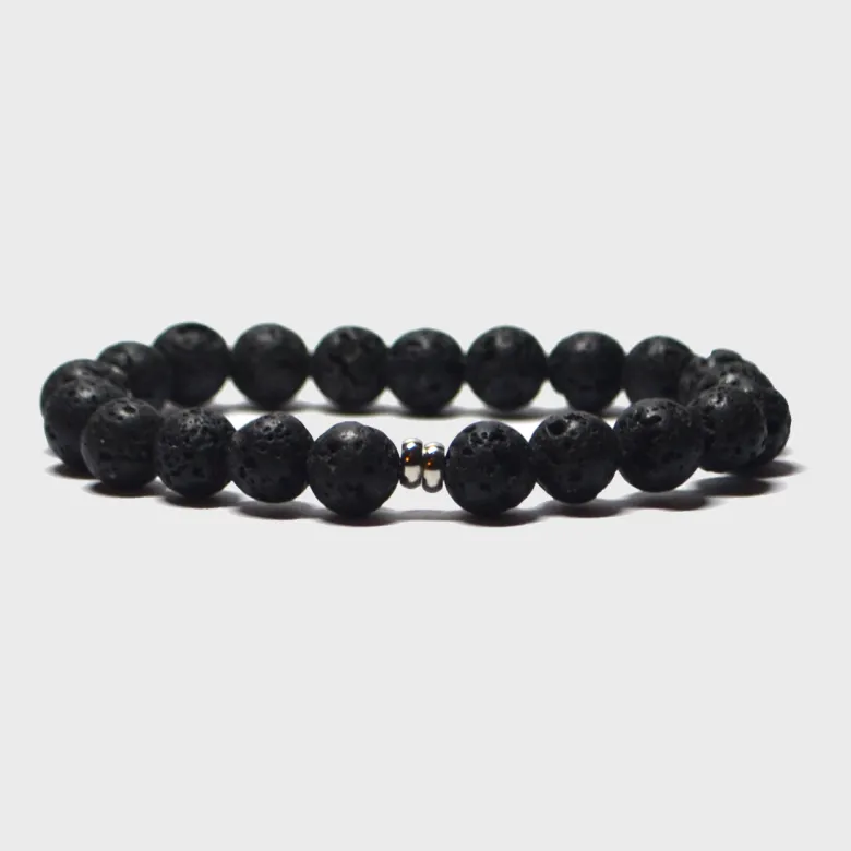 Bracelet homme en pierres de lave
