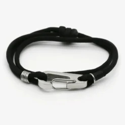 Bracelet homme escalade - mousqueton noir