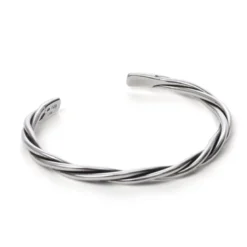 Bracelet jonc torsadé en argent