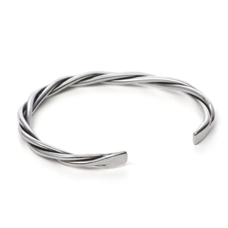 Bracelet jonc torsadé en argent