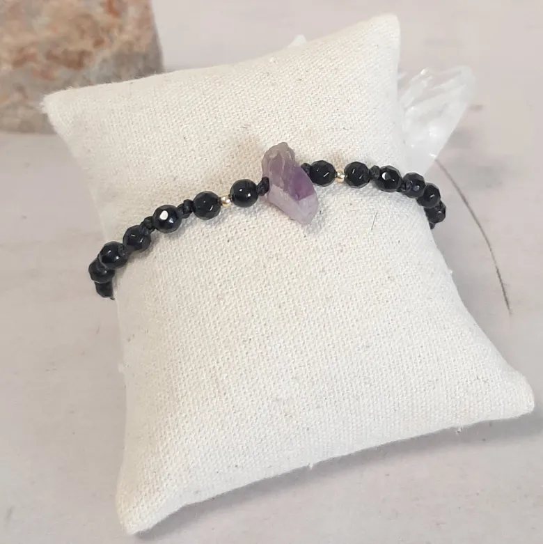 Bracelet onyx et améthyste litha