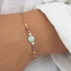 Bracelet pierres naturelles jade bleu