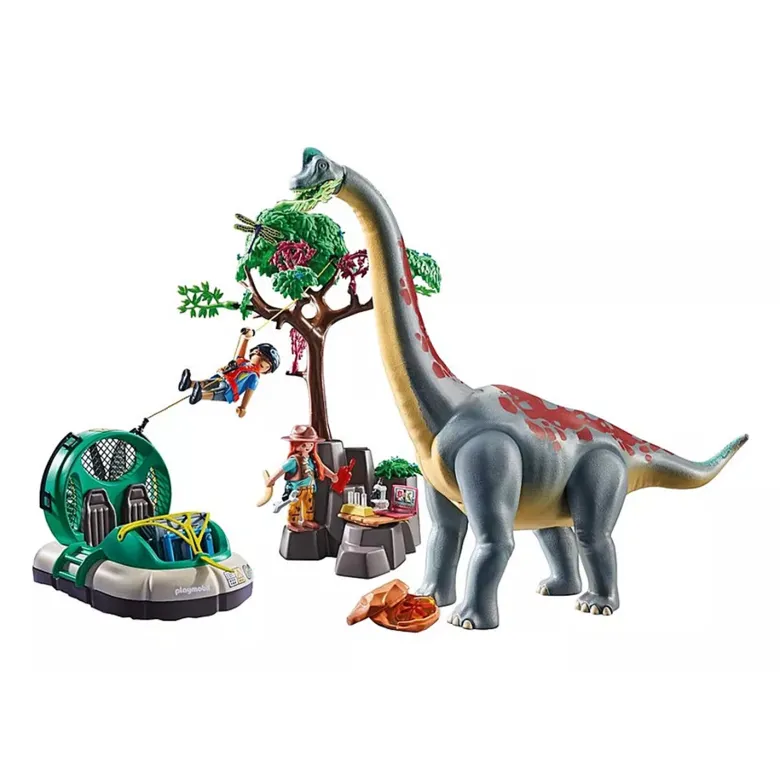 Brachiosaure avec explorateurs et aérogl