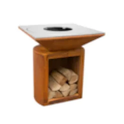 Brasero g2 corten plaque de cuisson acier inoxydable alimentaire - artiss