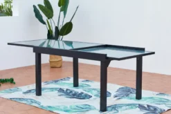 Brescia table de jardin extensible 12 fauteuils en alu et toile pvc