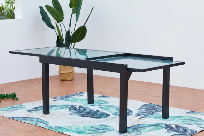 Brescia table de jardin extensible 12 fauteuils en alu et toile pvc