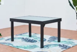 Brescia table de jardin extensible 12 fauteuils en alu et toile pvc