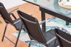 Brescia table de jardin extensible 12 fauteuils en alu et toile pvc