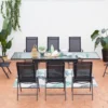 Brescia table de jardin extensible et 8 fauteuils en alu et toile pvc