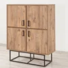 Bresov buffet industriel en bois et métal - 4 portes - 8 rangements