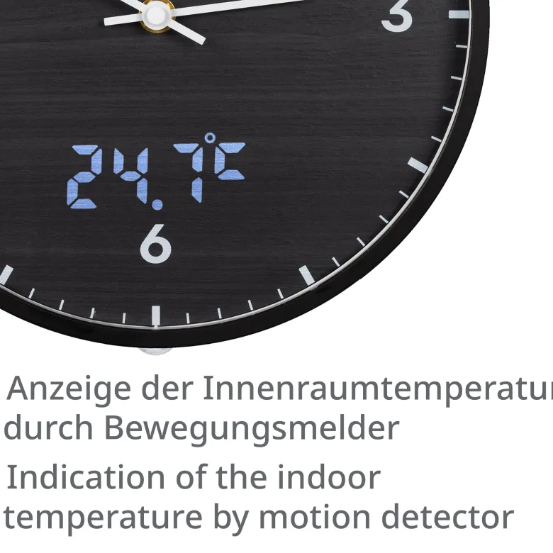 Bresser mytime ledsec horloge murale 24 cm avec affichage de la température
