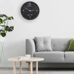 Bresser mytime ledsec horloge murale 24 cm avec affichage de la température