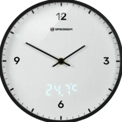 Bresser mytime ledsec horloge murale 24 cm avec affichage de la température