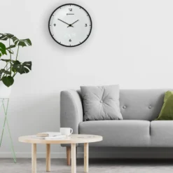 Bresser mytime ledsec horloge murale 24 cm avec affichage de la température
