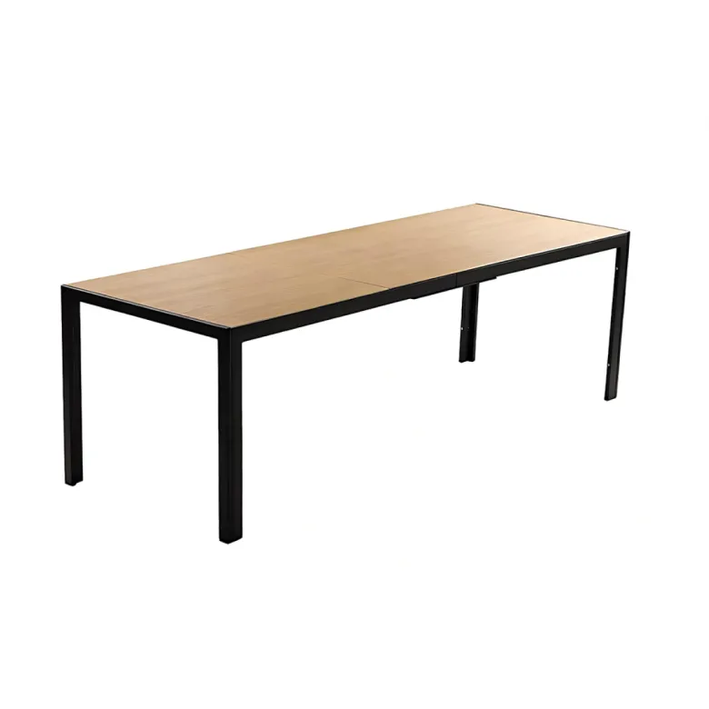 Brisbane table de jardin 240cm 10 personnes avec plateau en verre trempé effet b