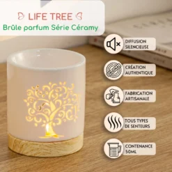 Brûle-parfum life tree en céramique + 2 he eucalyptus & pin sylvestre