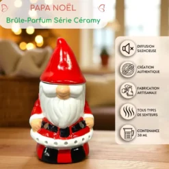 Brûle-parfum père noël en céramique – diffuseur huiles & cire parfumée