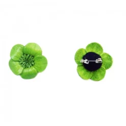 Broche cuir fleur