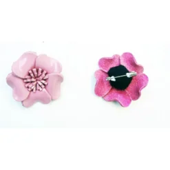 Broche cuir fleur