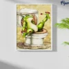 Broderie diamant la grenouille toilettes