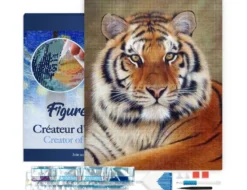 Broderie diamant regard de tigre