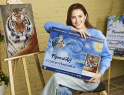 Broderie diamant regard de tigre