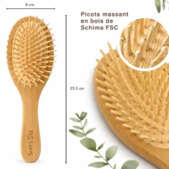 Brosse à cheveux en bois effet massant