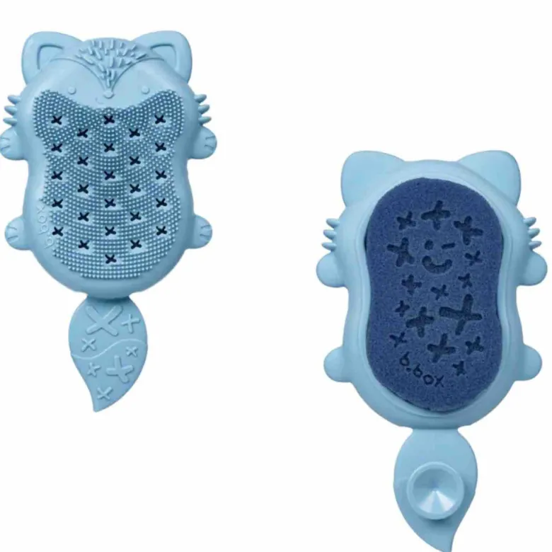 Brosse et éponge bain bébé renard