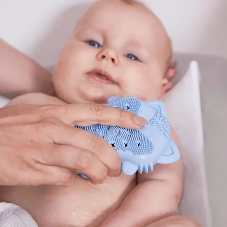 Brosse et éponge bain bébé renard