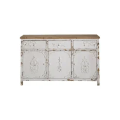 Buffet blanc en pin massif brossé