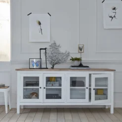 Buffet bois d'acajou et teck 4 portes