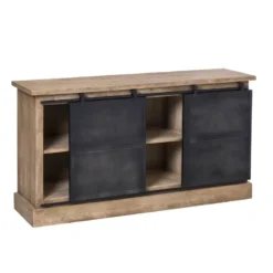 Buffet bois de manguier brossé et métal