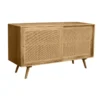 Buffet en bois manguier et cannage rotin 2 portes coulissantes l135 cm acange