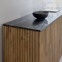 Buffet en manguier et marbre