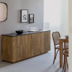 Buffet en manguier et marbre