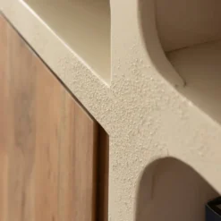 Buffet en mdf effet béton et acacia