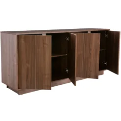 Buffet finition bois foncé noyer 4 portes l180 cm como