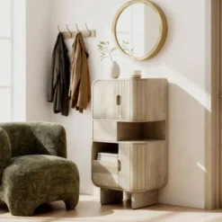 Buffet haut en bois de manguier clair yoni