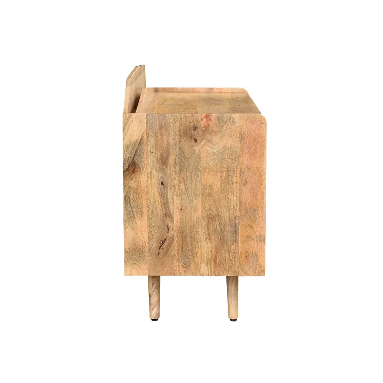 Buffet meuble de rangement vinyles en bois manguier massif l105 cm matahari