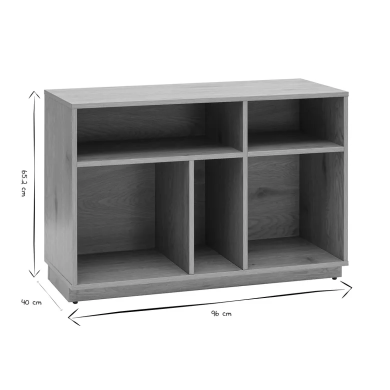 Buffet ouvert avec rangements finition bois clair chêne l96 cm seville