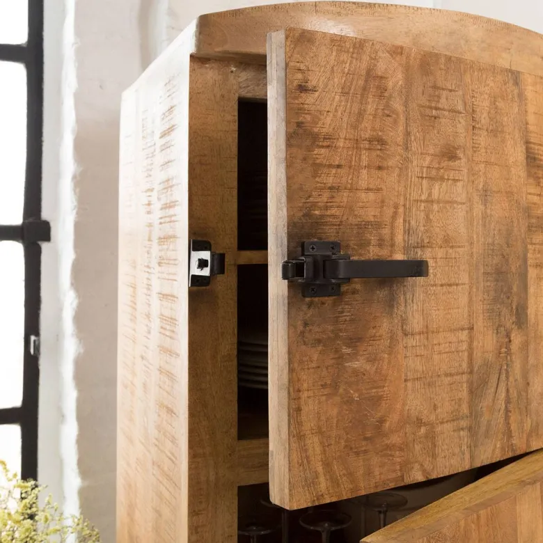 Buffet style frigo bois métal