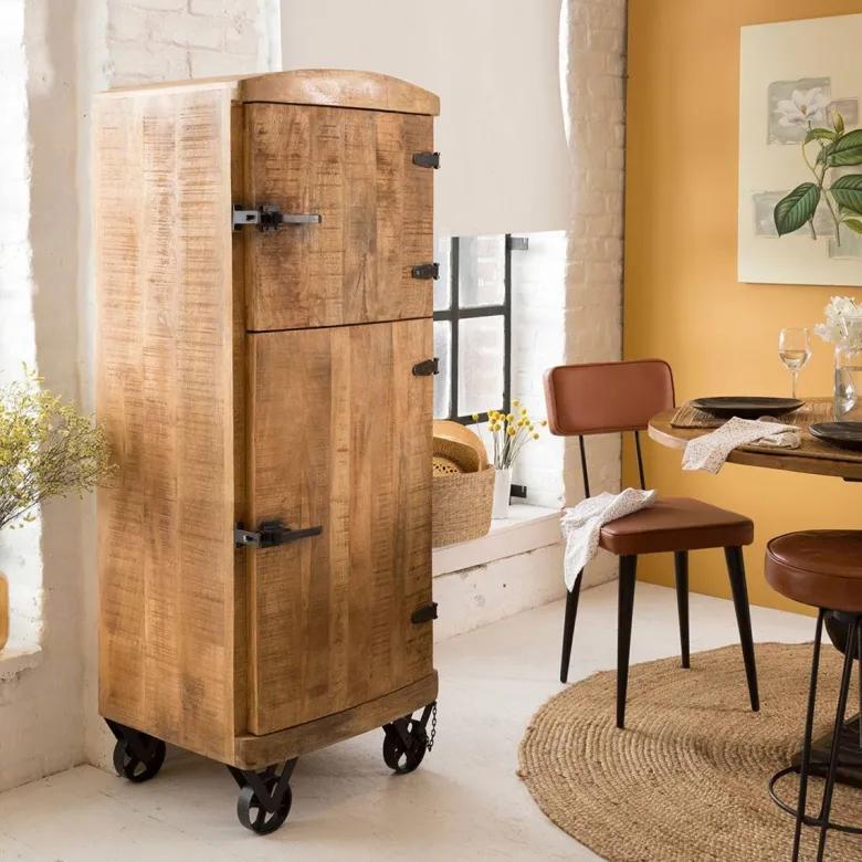 Buffet style frigo bois métal