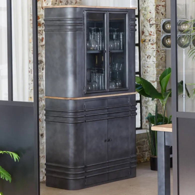 Buffet vitrine en métal locker