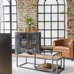 Buffet vitrine en métal locker