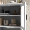 Buffet vitrine 4 portes 2 étagères style contemporain blanc