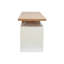 Bureau avec rangements 3 tiroirs bois clair chêne et blanc l140 cm calix