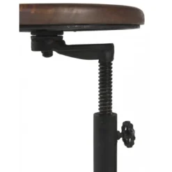 Bureau et tabouret bois marron -