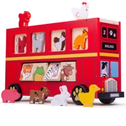 Bus trieur de formes en bois