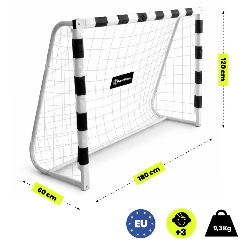 But de football hypermotion pro 180x120 cm acier renforcé blanc