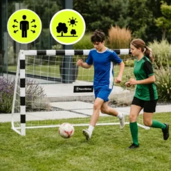 But de football hypermotion pro 180x120 cm acier renforcé blanc